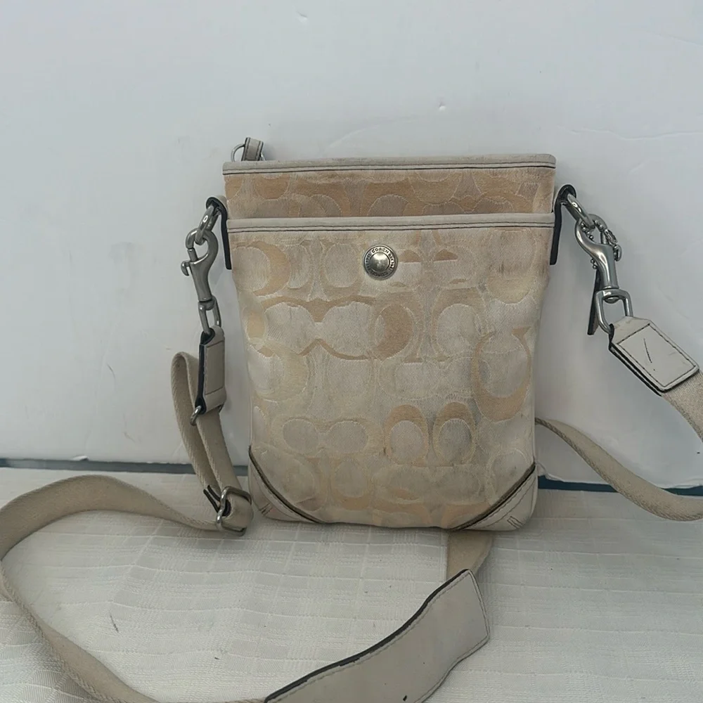 COACH Optic Signature Shoulder Swing Bag Crossbody Small Purse 10148